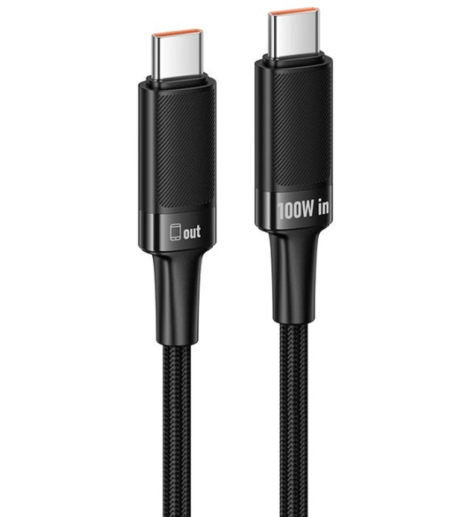 Cable de Datos y Carga USB-C - USB-C HOCO U153 Extreme, 100W, 1.2m, Negro