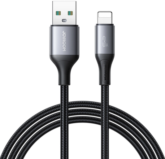 Cable de Datos y Carga USB-A - Lightning Joyroom S-A28 Flash, 18W, 1m, Negro