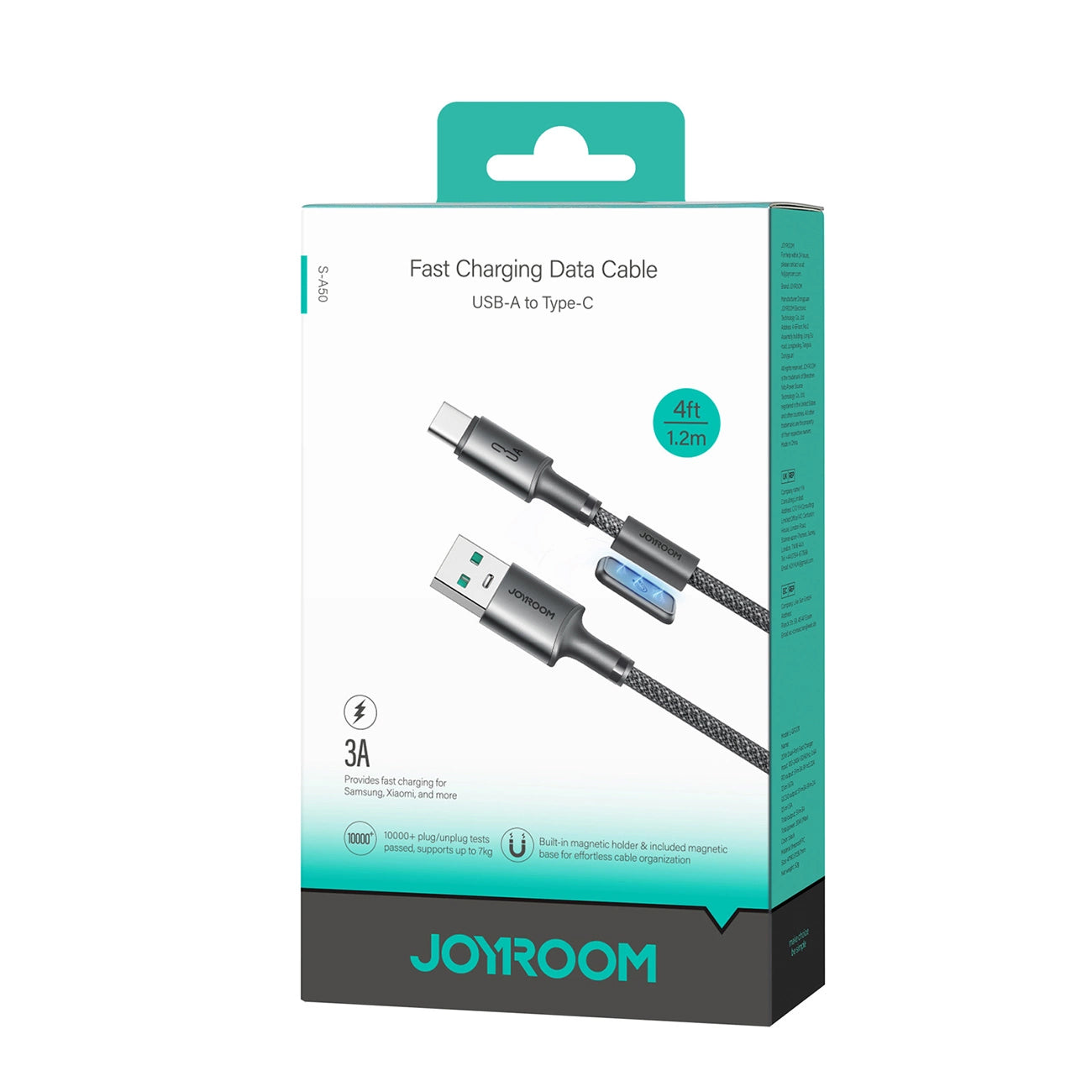 Cable de Datos y Carga USB-A - USB-C Joyroom S-A50, 60W, 1.2m, Gris