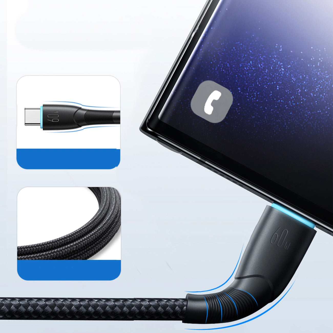 Cable de Datos y Carga USB-C - USB-C Joyroom S-A32, 60W, 1m, Negro