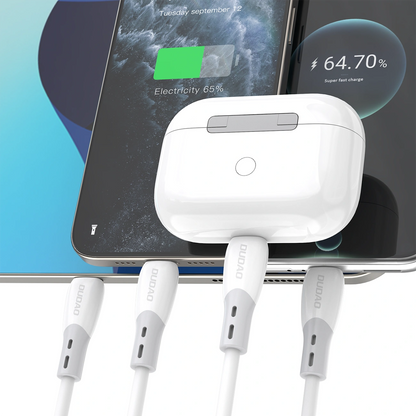 Cable de Datos y Carga USB-C - USB-C Dudao L25SC, 60W, 2m, Blanco
