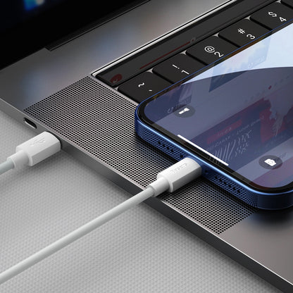 Baseus Simple Wisdom Cable de carga y datos USB-C - Lightning Simple Wisdom, 20W, 1,5m, Juego 2 piezas, Blanco. 