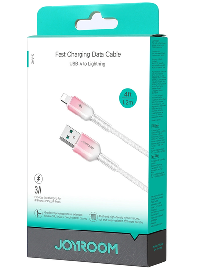Cable de Datos y Carga USB-A - Lightning Joyroom S-A42, 18W, 1.2m, Blanco