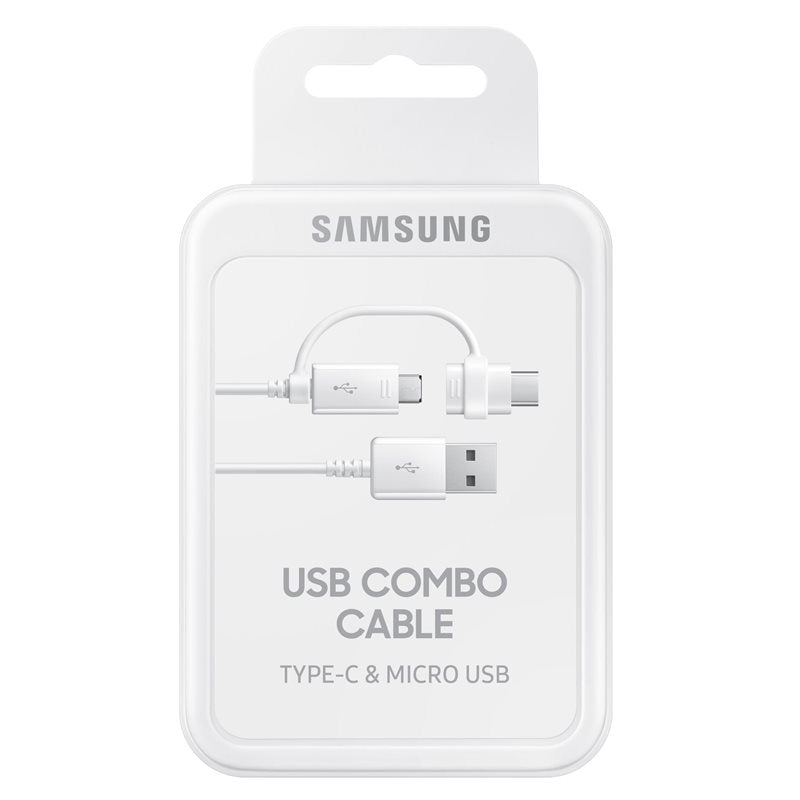 Cable de carga y datos USB-A - USB-C / microUSB Samsung Combo 2en1, 18 W, 1,5 m, blanco EP-DG930DWEGWWWW