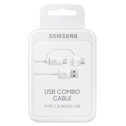 Cable de carga y datos USB-A - USB-C / microUSB Samsung Combo 2en1, 18 W, 1,5 m, blanco EP-DG930DWEGWWWW