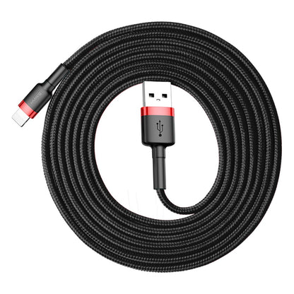 Cable de datos y carga USB-A - Lightning Baseus Cafule, 18W, 2m, Rojo CALKLF-C19