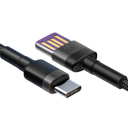 Cable de datos y carga USB-A - USB-C Baseus HW Quick Charging, 100W, 1m, Gris CATKLF-PG1 CATKLF-PG1