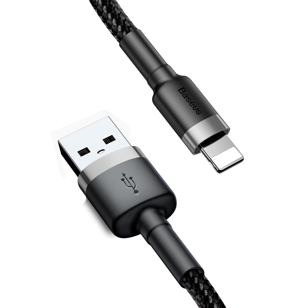 Cable de datos y carga USB-A - Lightning Baseus Cafule, 18W, 1m, Gris CALKLF-BG1