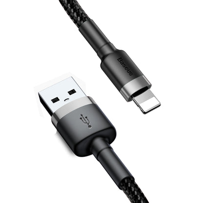 Cable de datos y carga USB-A - Lightning Baseus Cafule, 18W, 1m, Gris CALKLF-BG1