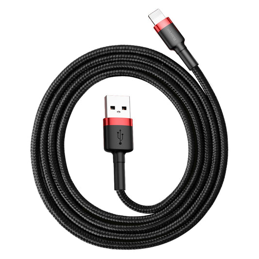 Cable de datos y carga USB-A - Lightning Baseus Cafule, 18W, 1m, Negro CALKLF-B19