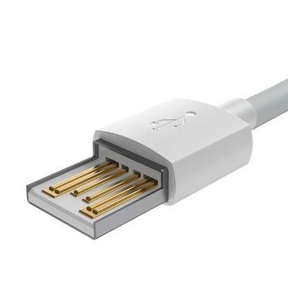 Cable de datos y carga USB-A - Lightning Baseus Simple Wisdom, 18W, 1.5m, Juego 2 piezas, Blanco TZCALZJ-02