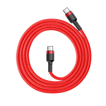 Cable de carga y datos USB-C - USB-C Baseus Cafule, 60W, 1m, Rojo CATKLF-G09