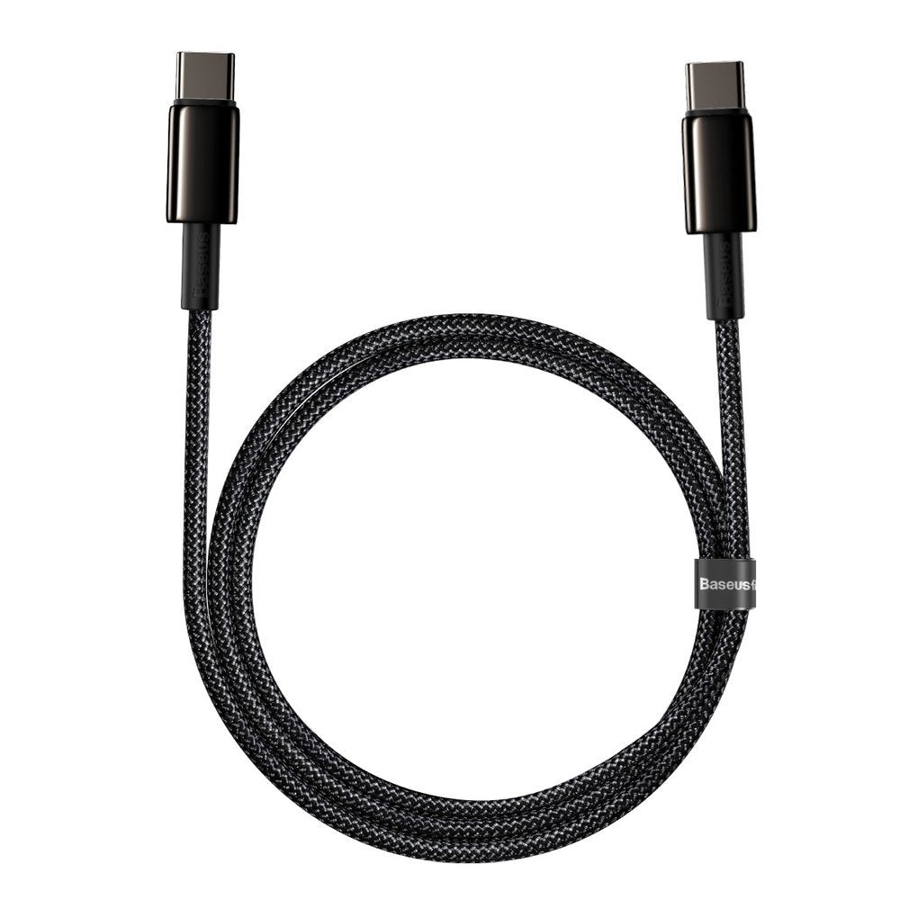 Cable de carga y datos USB-C - USB-C Baseus Tungsten Baseus Tungsten Gold, 100W, 1m, Negro CATWJ-01 CATWJ-01