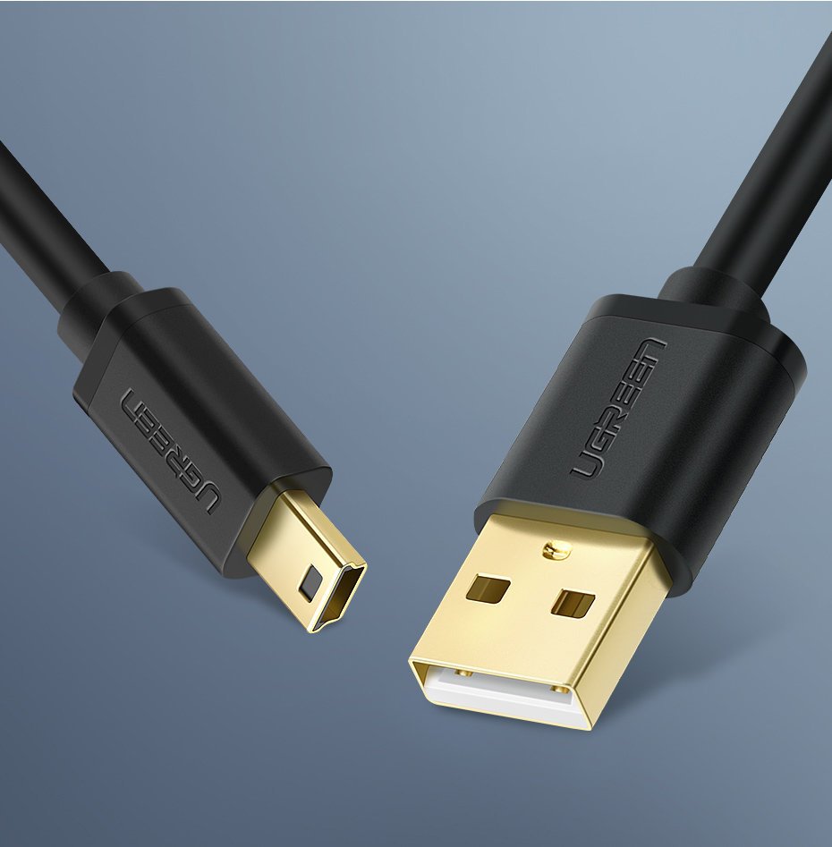 Cable de Datos y Carga USB-A a miniUSB UGREEN US132, 2m, Negro