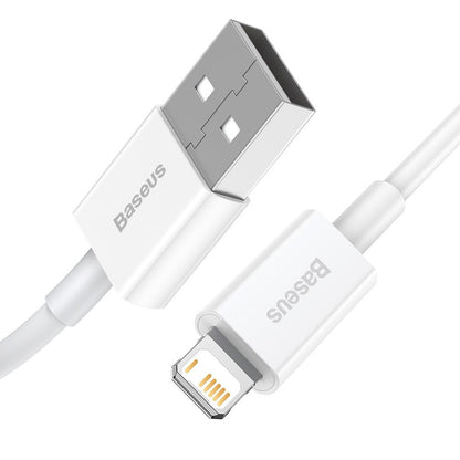 Cable de datos y carga USB-A - Lightning Baseus Superior Series, 20W, 2m, Blanco CALYS-C02