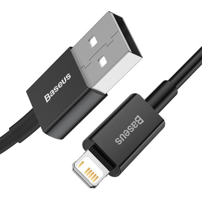 Cable de datos y carga USB-A - Lightning Baseus Superior Series, 20W, 2m, Negro CALYS-C01