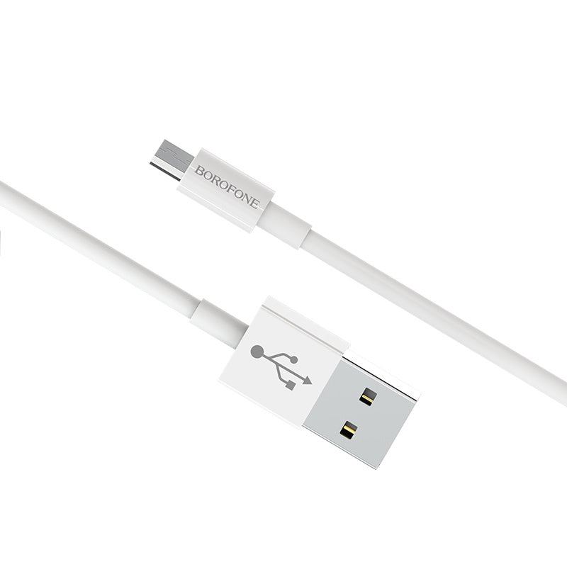 Cable de datos y carga USB-A - microUSB Borofone Bloom BX22, 18W, 1m, Blanco