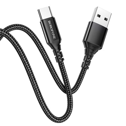 Cable de carga y datos USB-A a USB-C Borofone BX54 Ultra brillante, 18W, 1m, Negro