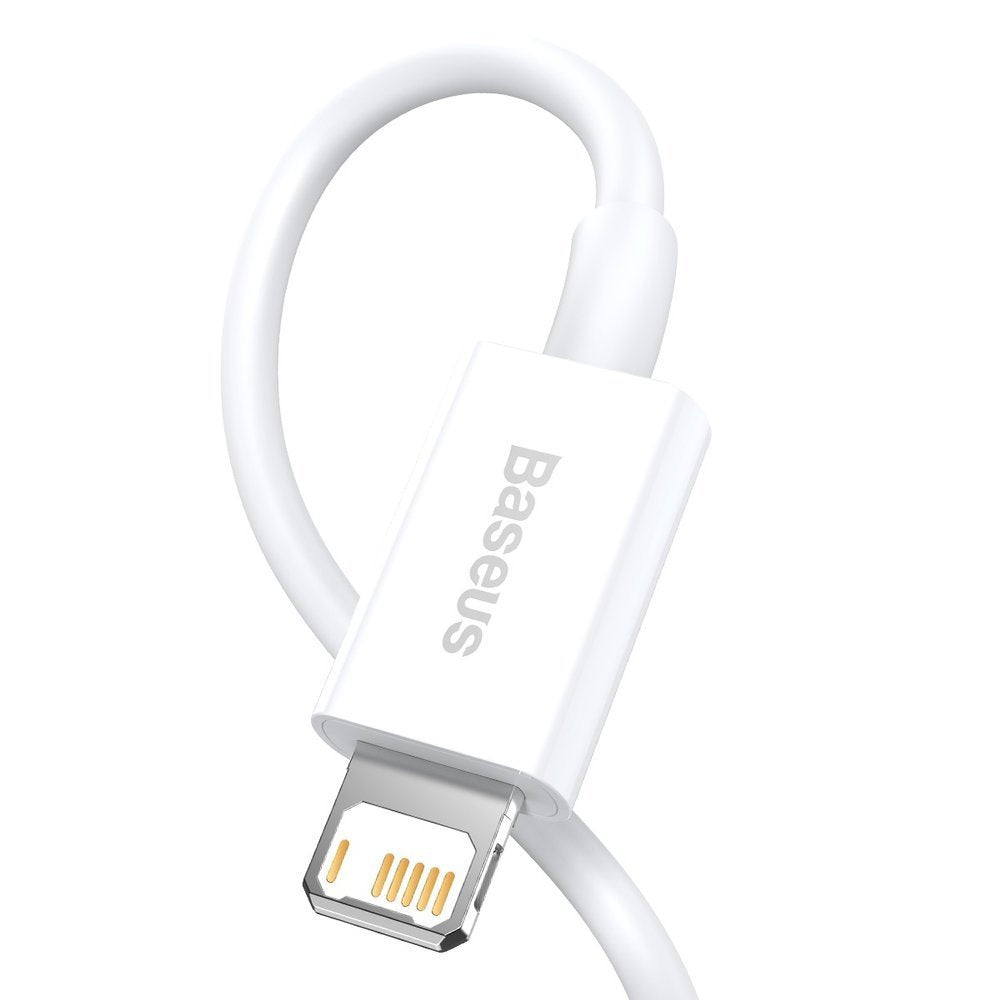 Cable de datos y carga USB-A - Lightning Baseus Superior Series, 20W, 1,5m, Blanco CALYS-B02