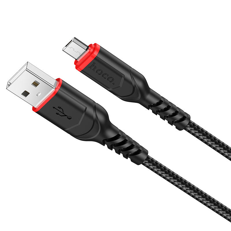 HOCO X59 Victory USB-A - microUSB Cable de datos y carga, 18W, 1m, Negro