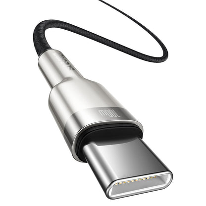 Cable de carga y datos USB-C - USB-C Baseus Cafule Metal Series, 100W, 1m, Negro CATJK-C01