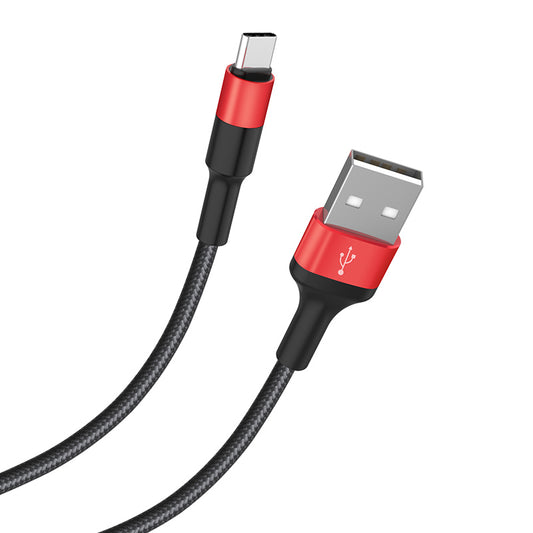 Cable de Datos y Carga USB-A - USB-C HOCO X26 Xpress, 18W, 1m, Negro Rojo