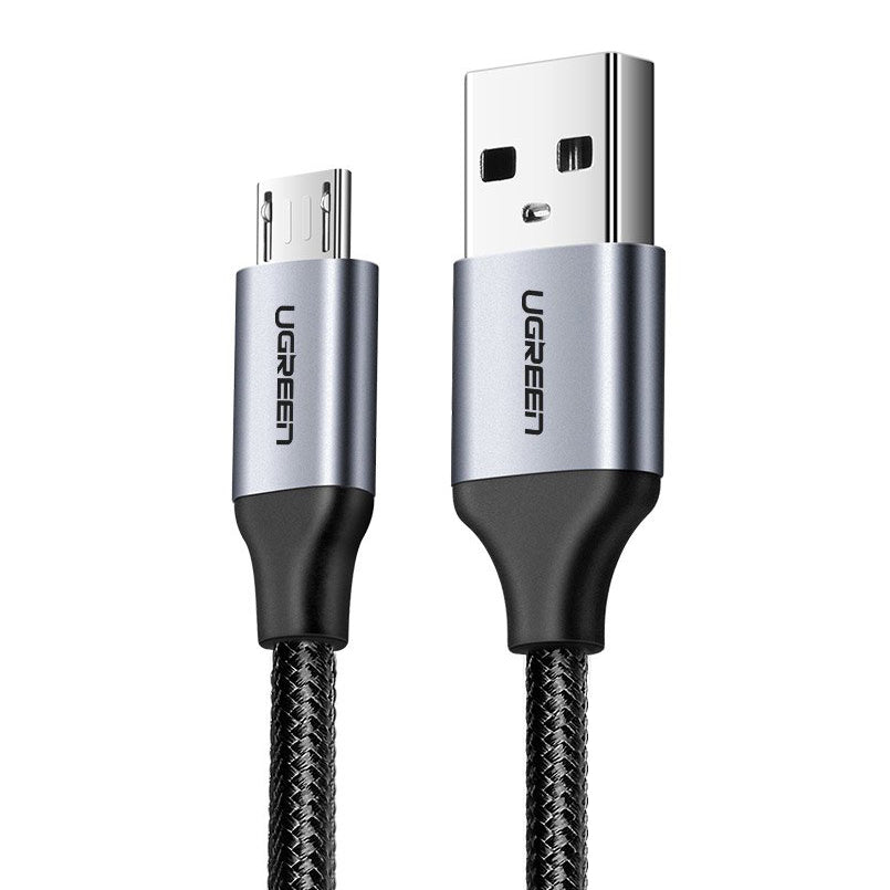Cable de Datos y Carga USB-A - microUSB UGREEN US290, 18W, 1.5m, Negro