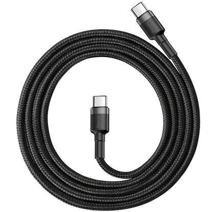 Cable de carga y datos USB-C - USB-C Baseus Cafule, 60W, 1m, Negro CATKLF-GG1 CATKLF-GG1