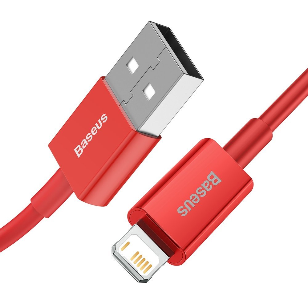 Cable de datos y carga USB-A - Lightning Baseus Superior Series, 20W, 1m, Rojo CALYS-A09 