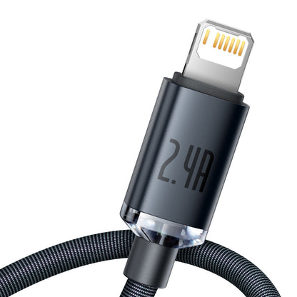 Baseus Crystal Shine Series Cable de carga y datos USB-A - Lightning, 18 W, 2 m, negro CAJYY00010101 