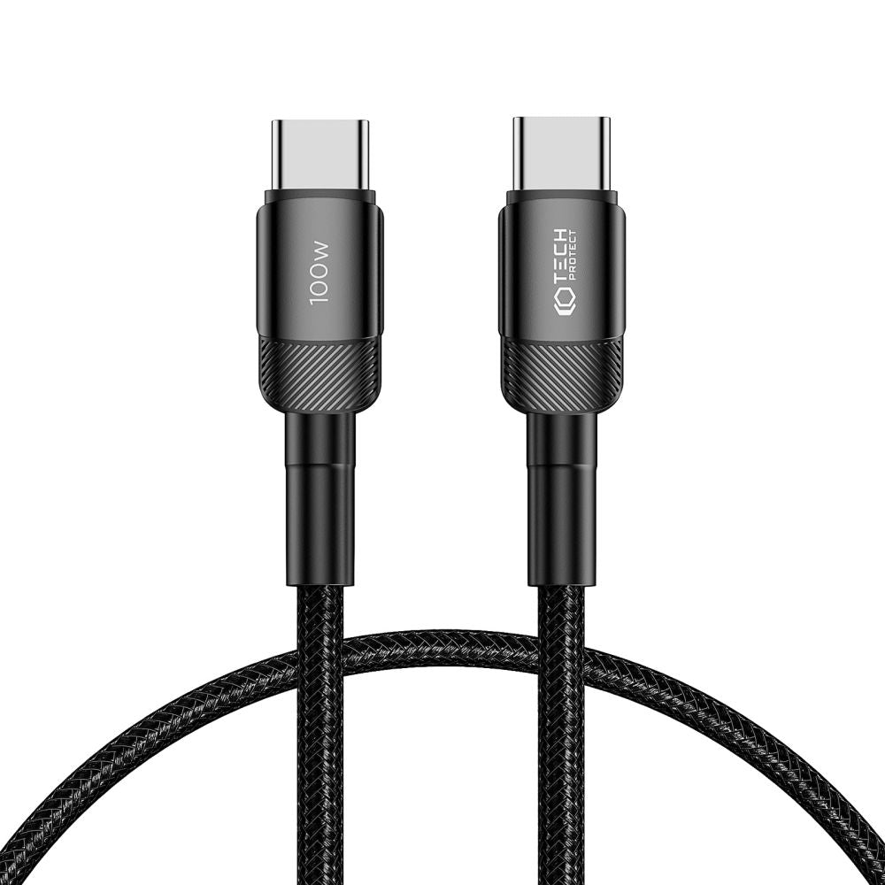 Cable de carga y datos USB-C - USB-C Tech-Protect Ultraboost EVO, 100 W, 0,5 m, negro 