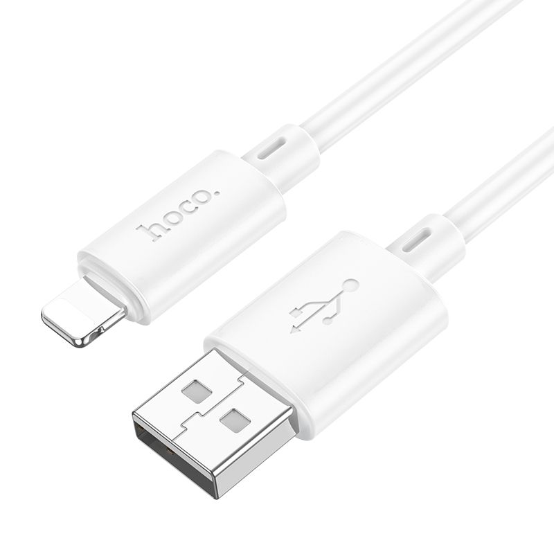 Cable de datos y carga USB-A - Lightning HOCO X88, 18W, 1m, Blanco 