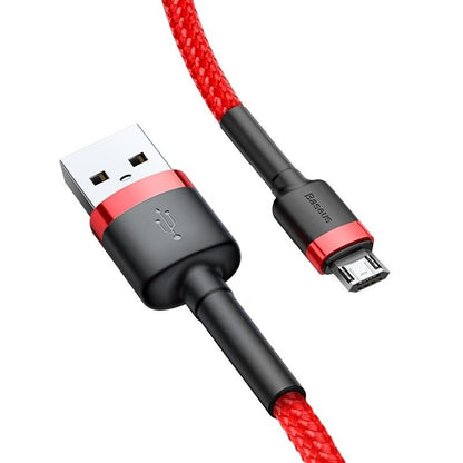 Cable de datos y carga USB-A - microUSB Baseus Cafule, 18W, 1m, Rojo CAMKLF-B09