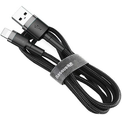 Cable de datos y carga USB-A - Lightning Baseus Cafule, 18W, 0,5m, Gris CALKLF-AG1 