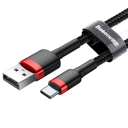 Cable de datos y carga USB-A a USB-C Baseus Cafule, 18W, 0,5m, Rojo CATKLF-D91 