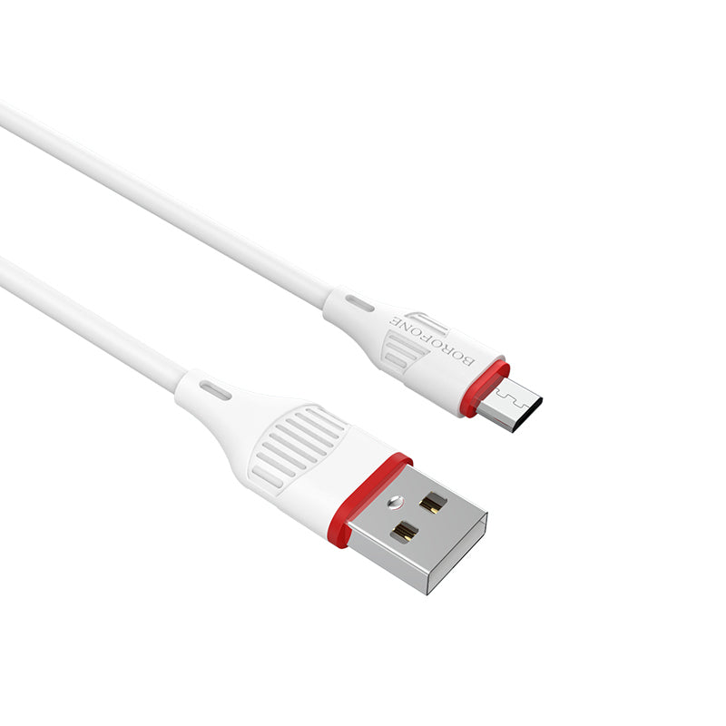 Cable de datos y carga USB-A - microUSB Borofone Enjoy BX17, 18W, 1m, Blanco 