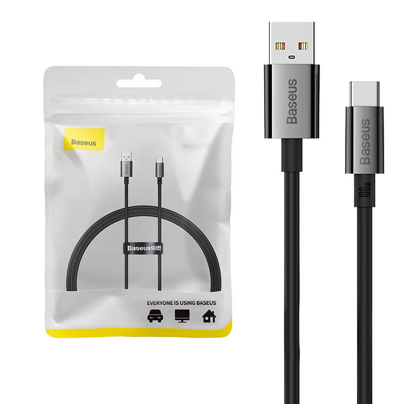 Cable de carga y datos USB-A a USB-C Baseus Superior Series, 100 W, 1 m, negro 