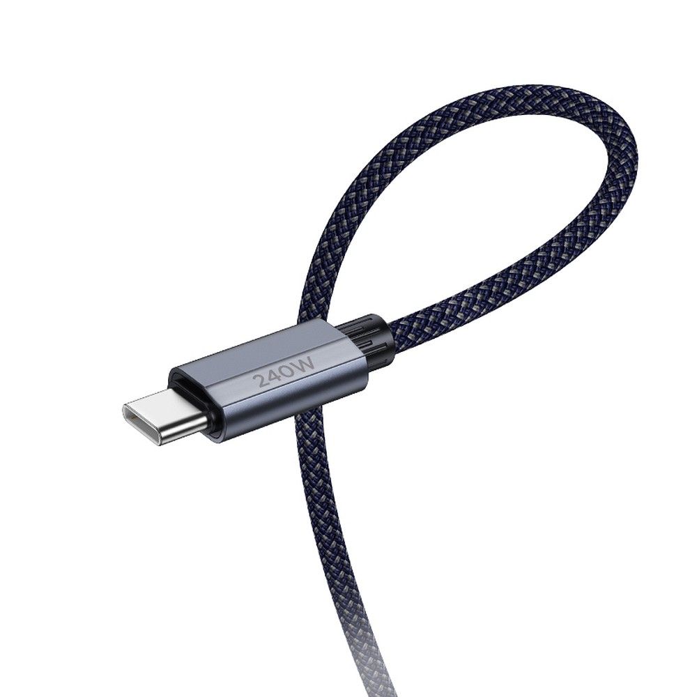 Cable de carga y datos USB-C - USB-C HOCO U134, 240W, 1,8m, Gris, USB-C 