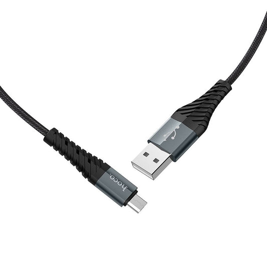 HOCO X38 Cool USB-A - microUSB Cable de datos y carga, 18W, 1m, Negro 