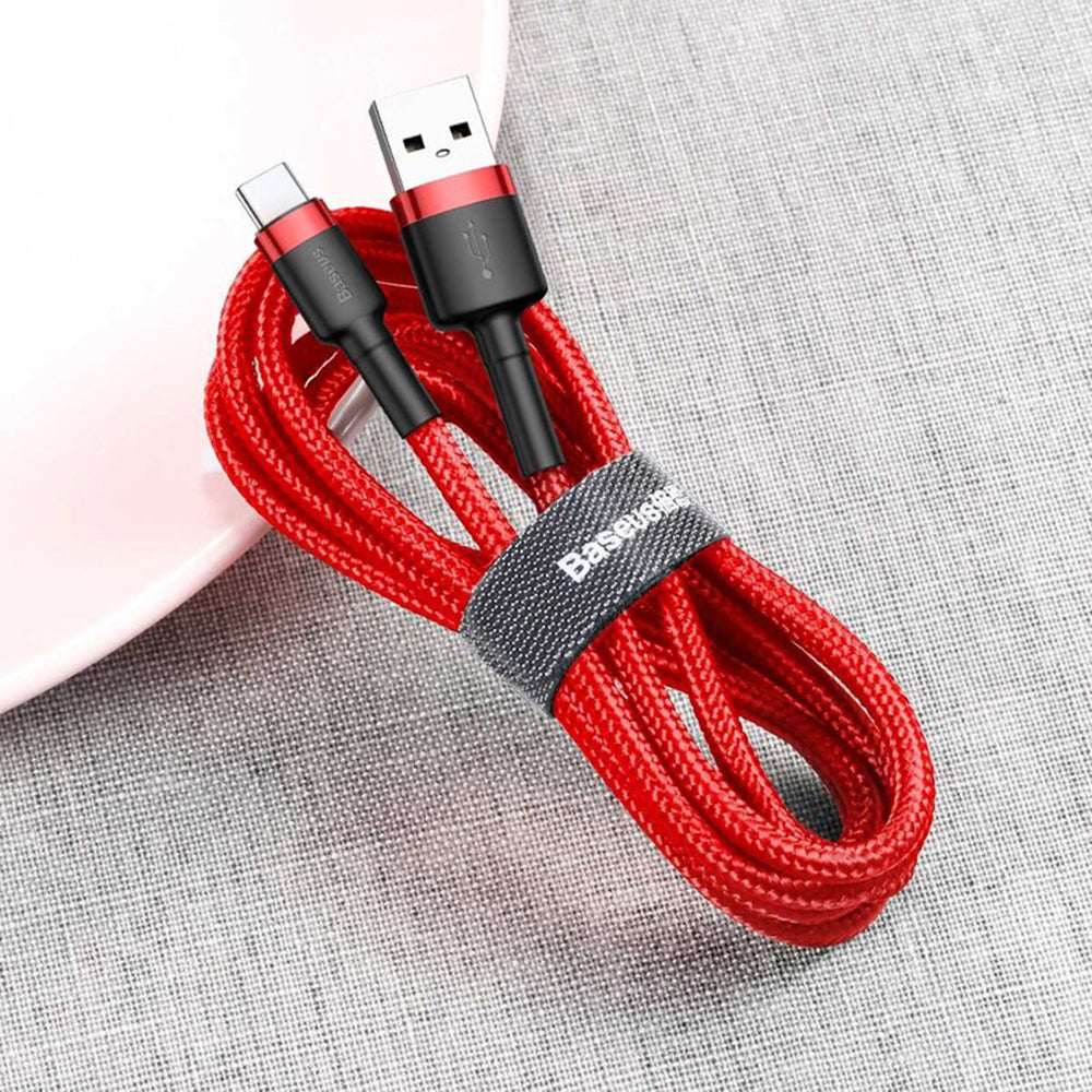 Cable de datos y carga USB-A - USB-C Baseus Cafule, 18W, 2m, Rojo CATKLF-C09