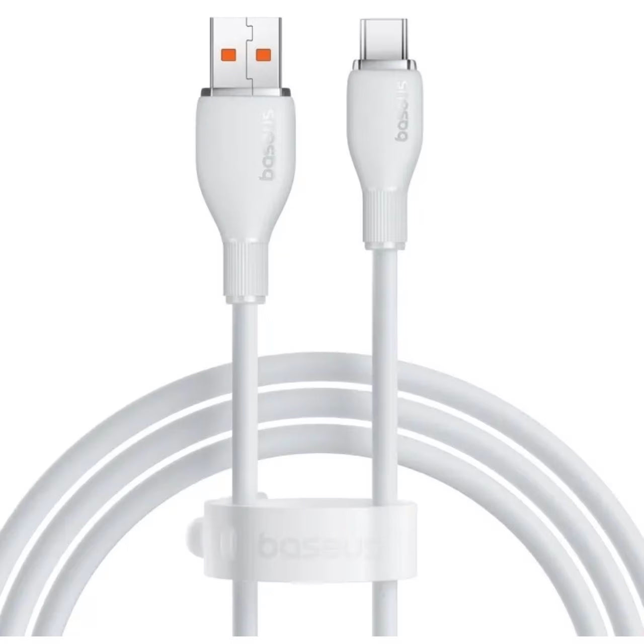 Cable de Datos y Carga USB-A a USB-C Baseus Pudding, 100W, 1.2m, Blanco
