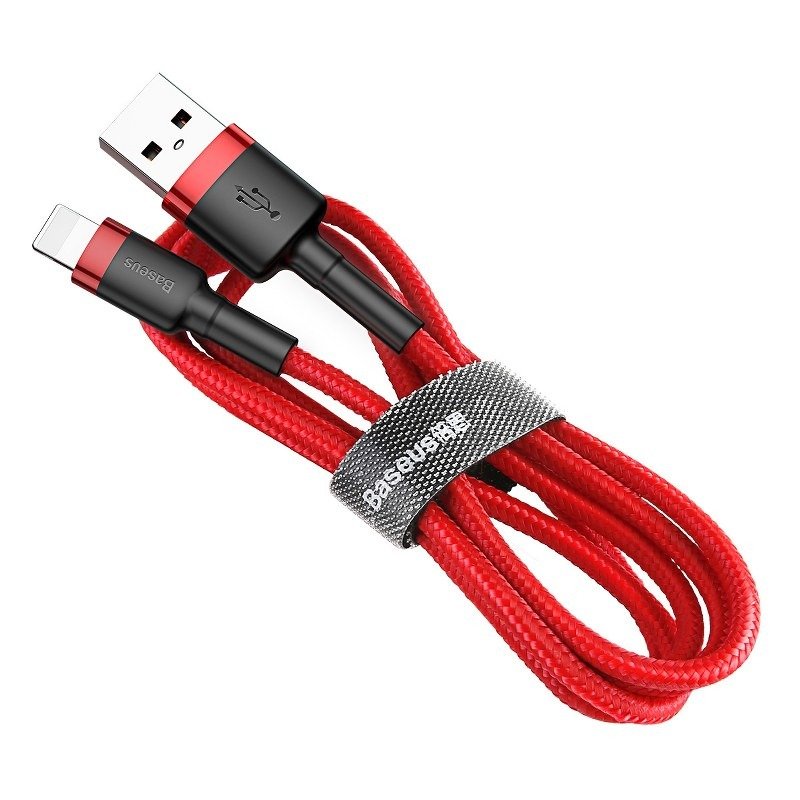 Cable de Datos y Carga USB-A - Lightning Baseus Cafule, 18W, 1m, Rojo CALKLF-B09