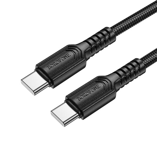 Cable de Datos y Carga USB-C - USB-C Borofone BX116 Certain, 60W, 1m, Negro