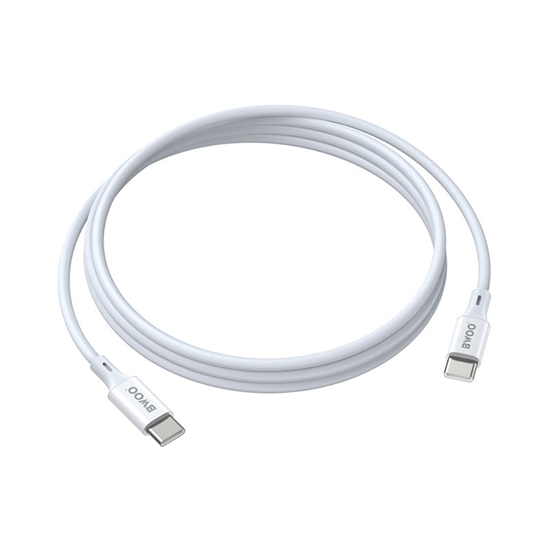 USB-C Data and Charging Cable - USB-C BWOO X282, 60W, 1m, White