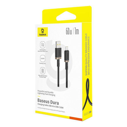 Cable de Datos y Carga USB-A - USB-C Baseus Dura Series, 60W, 1m, Dorado P10377802U01-00