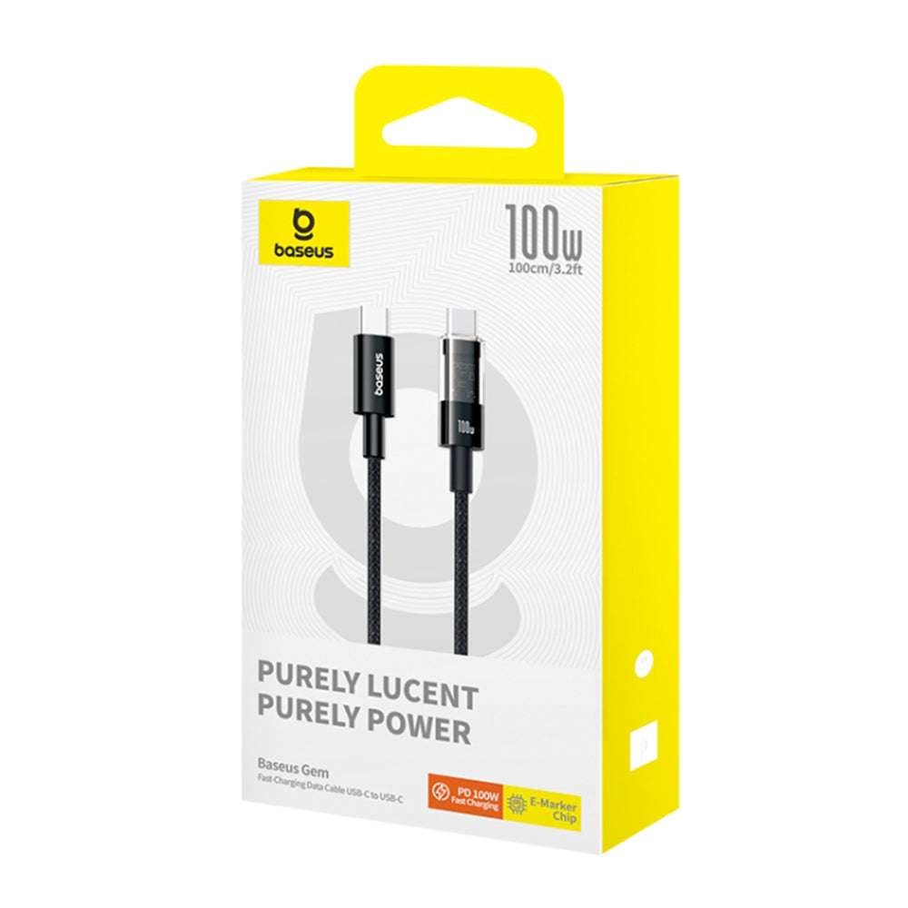 Cable de Datos y Carga USB-C - USB-C Baseus Gem, 100W, 1m, Negro P10373000111-00