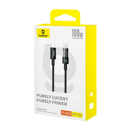 Cable de Datos y Carga USB-C - USB-C Baseus Gem, 100W, 1m, Negro P10373000111-00