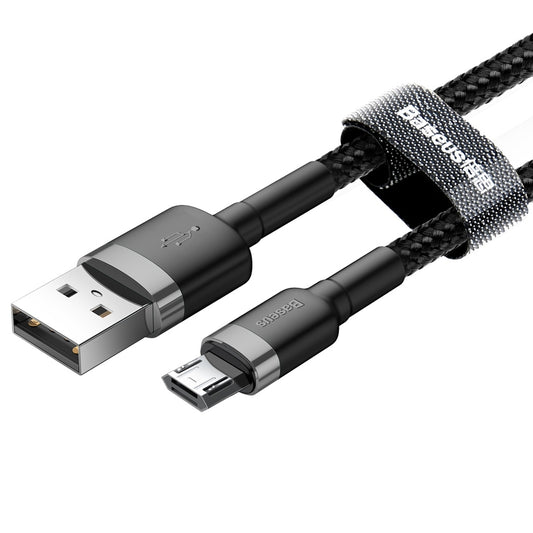 Cable de Datos y Carga USB-A - microUSB Baseus Cafule, 18W, 2m, Gris CAMKLF-CG1