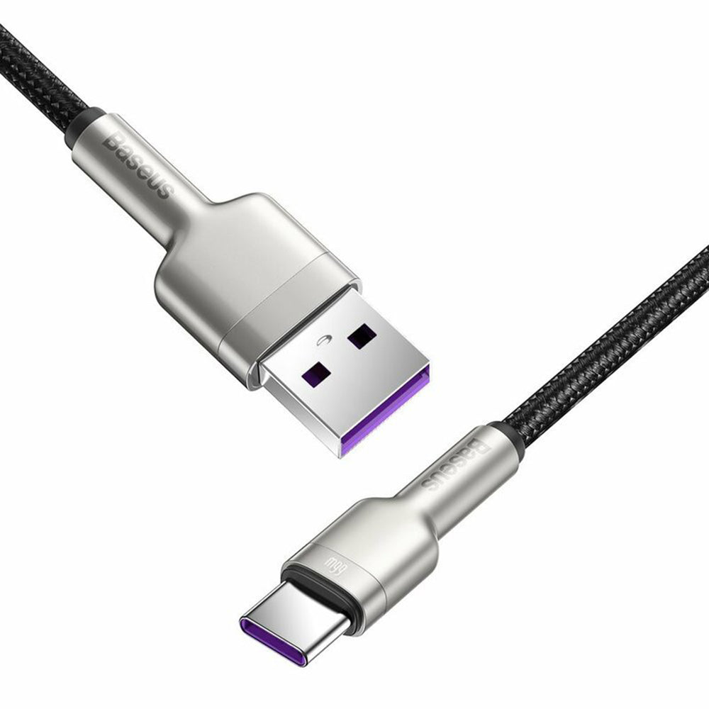 Cable de Datos y Carga USB-A - USB-C Baseus Cafule Metal Series, 66W, 0.25m, Negro CAKF000001