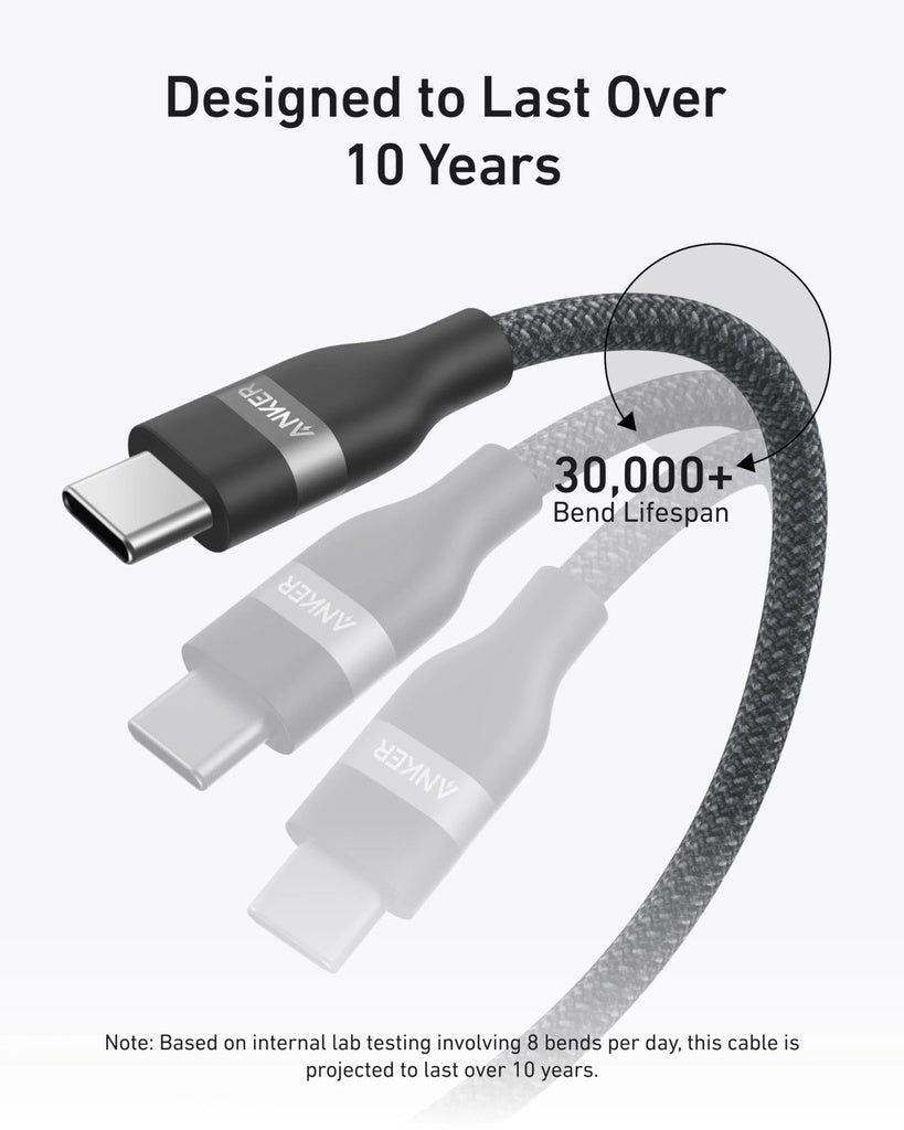 Cable de Datos y Carga USB-C - USB-C Anker, 240W, 0.9m, Negro A82E2H11